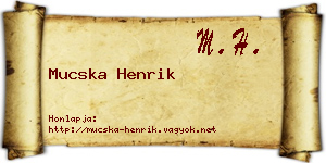 Mucska Henrik névjegykártya
