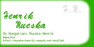henrik mucska business card